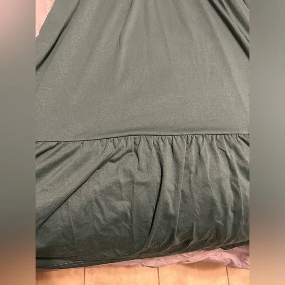 Short Sleeve T-Shirt Maxi Dress Flowy V-Neck Tiered Beach Vacation Sundress - Picture 4 of 8